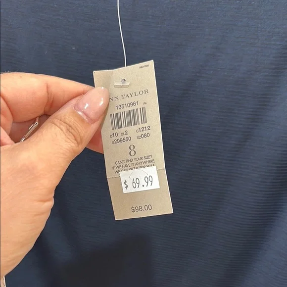 Ann Taylor Black Asymmetrical Sheath Dress - Picture 2 of 6